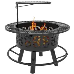 CAVINAS Table Top Firepit with Poker Outdoor Fire Pit Durable Tabletop Fire Pit for Outdoor Grilling and Travel
