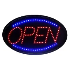 Alpine Industries 23 in. x 14 in. LED Oval Open Sign 2 Pack (497-02-2PK)