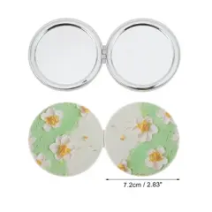 Unique Bargains Round Hand-drawn Makeup Mirror Green 1 Pc