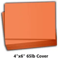 Hamilco Colored Scrapbook Cardstock Paper 4x6 Card Stock Paper 65 lb Cover 100 Pack (Flower Orange)
