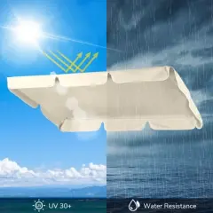 Yescom Replacement Swing Canopy UV30+ 180gsm Outdoor Porch Top Patio Seat Cover Beige