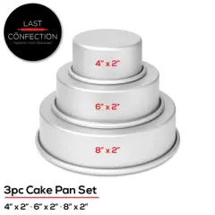 Last Confection 3pc Round Cake Pan Sets - Professional Bakeware
