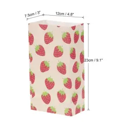 Unique Bargains Paper Gift Bag Pack Strawberry Storage Bag for Party Favor 50 Pcs