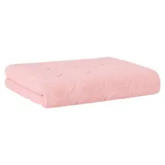 Turkish Cotton Sinemis Terry Bath Rug Pink - Linum Home Textiles: Kids' Bathroom, Machine Washable, Low Pile