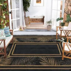 Coucheta Outdoor Rug , Waterproof Patio Mat, UV & Fade Resistant, Easy Clean Portable Camping Rug, Leaf Pattern Design, Multi-Color & Size