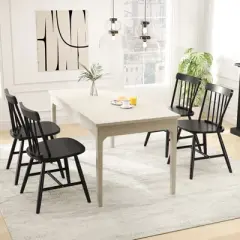 Tangkula Dining Chairs Set of 4 Farmhouse Kitchen Chair w/ Rubber Wood Frame Wide Seat