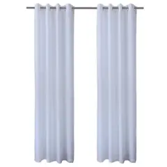 Commonwealth Seascapes Light Filtering Satiny Look and Feel Provide Privacy Grommet Outdoor Panel Pair, White