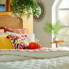 Pumpkin Shaped Velvet Accent Pillow Orange - Opalhouse&trade; designed with Jungalow&trade;