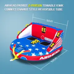 Airhead Patriot Towable Kwik Connect Chariot Style Reversible Tube