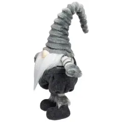 Northlight Bouncy Gnome Figure Christmas Decoration - 18" - Gray and White