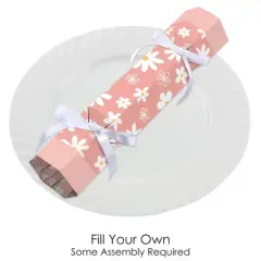 Big Dot of Happiness Pink Daisy Flowers - No Snap Floral Party Table Favors - DIY Cracker Boxes - Set of 12