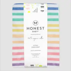 Honest Baby Organic Cotton Fitted Crib Sheet - Rainbow Stripe