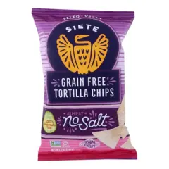 Siete Grain Free Tortilla Chips No Salt - Case of 12/5 oz