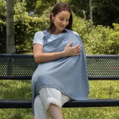 Muslin Nursing Cover for Baby Breastfeeding, Soft & Breathable Breastfeeding Cover by Comfy Cubs