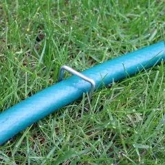 Sunnydaze Outdoor Lawn and Garden Galvanized Steel Staple Stakes for Landscape Fabric, Fences, and Sod - 12"