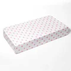 Bacati - Stars Pink Ikat Muslin 100 percent Cotton Universal Baby US Standard Crib or Toddler Bed Fitted Sheet