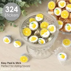 Big Dot of Happiness So Fresh - Lemon - Citrus Lemonade Party Small Round Candy Stickers - Party Favor Labels - 324 Count