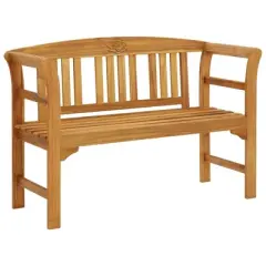 vidaXL Outdoor Patio Bench Garden Park Bench with Armrests Solid Wood Acacia - 44.9"