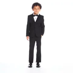 Andy & Evan Toddler Four Piece Tuxedo Suit Set Black, Size 5T