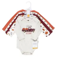 Hudson Baby Unisex Baby Cotton Long-Sleeve Bodysuits, Hello Fall