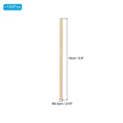 Unique Bargains Unfinished Round DIY Crafts Home Decor Wood Sticks 100 Pcs
