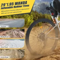 Gulches 29-Inch Silver 8-Speed Mountain Bicycles - Front Suspension for All-Terrain Adventures