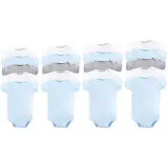 Luvable Friends Baby Boy Cotton Bodysuits 20pk, Blue Gray, 0-12 Months