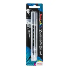 Pentel Arts DualMetallic Brush, Silver Ink, Pack of 3