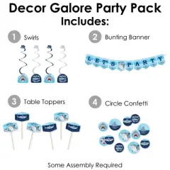 Big Dot of Happiness Shark Zone - Jawsome Shark Party or Birthday Party Supplies Decoration Kit - Decor Galore Party Pack - 51 Pieces