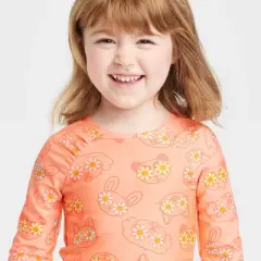Toddler Girls' Floral Rash Guard Set - Cat & Jack&trade; Orange
