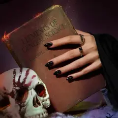 BTArtbox Press-On Nails - Black Velvet - S Almond - 32ct