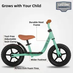 Itopfox Toddler Balance Bike for Girls & Boys, Ages 18 Months to 5 Years, Kids Push Bike with Footrest & Adjustable Seat Height, First Birthday Gifts