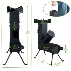 Karl Home | 38 in. Black Metal Patio Round Fire Pit with Grill