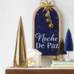 'Noche de Paz' with Metal Star and Bells Christmas Wood Wall D&eacute;cor - Wondershop&trade;: Vertical Hang