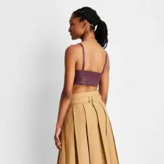 Women's Strappy Faux Leather Tiny Top - Future Collective&trade; with Reese Blutstein Red