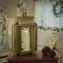 22" HGTV Slim Lantern Gold - National Tree Company