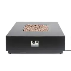 40 Inch Square Outdoor Fire Pit with 50,000 BTU and Contemporary Concrete Design