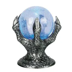 Seasons 8 in Light-Up Mystic Crystal Ball on Hand Halloween Tabletop Decoration - Gray