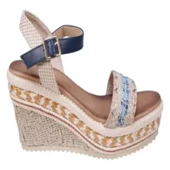 GC Shoes Lauren Slingback Espadrille Wedge Sandals
