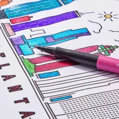 Paper Mate Flair City Lights 16pk Felt Pens 0.7mm Medium Tip Metallic Multicolored