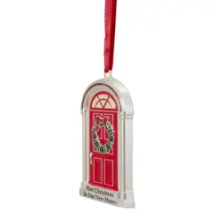Northlight 3" Silver Plated "First Christmas in Our New Home" European Crystal Christmas Ornament