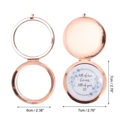 Unique Bargains Blessing Makeup Mirror Rose Gold Tone 1 Pc