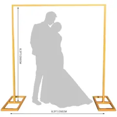 Nasitip 8FTx8FT Wedding Arch Backdrop Stand Square Metal Rectangular Arch Frame Balloon Arch Stand for Wedding Birthday Party