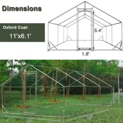 GustoWave Large Metal Chicken Run for Yard Chicken Cage, Outdoor Walk-in Chicken House, Heavy Duty Poultry Cage with Waterproof Cover