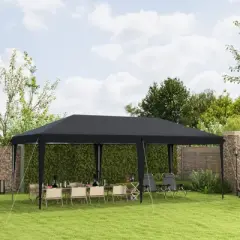 DSVIMOY 10'*20' Pop Up Canopy Tent, Outdoor Instant Gazebo Sun Shade Shelter for Catering, Wedding, Black, 230.4"*116.4"*104.4"