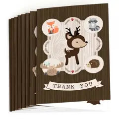Big Dot of Happiness Woodland Creatures - Baby Shower or Birthday Party Thank You Cards (8 count)