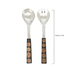 Saro Lifestyle Artisan Wood & Resin Salad Server Set Black