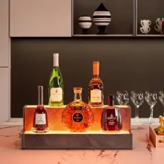 LED Lighted Liquor Bottle Display Shelf Bar Display Shelf, DIY Illuminated Bottle Shelf with App & Remote Control Freestanding Holding Bottles for Home Bar, Party