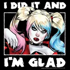 Men's Batman Harley Quinn Did It and I'm Glad  T-Shirt - Black - 1X Big Tall