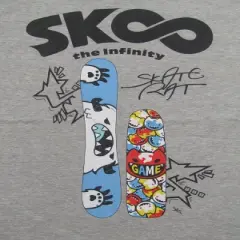 SK8 The Infinity Skateboard Graffiti Crew Neck Short Sleeve Gray Heather Women's T-shirt